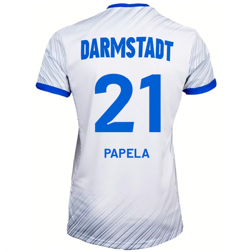 Kids Football Merveille Papela #21 White Blue Away Jersey 2024/25 T-Shirt Uk