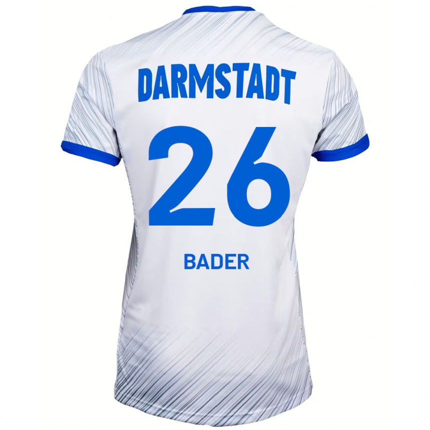 Kids Football Matthias Bader #26 White Blue Away Jersey 2024/25 T-Shirt Uk