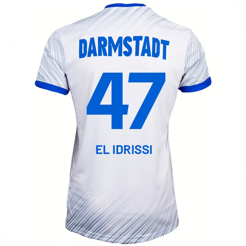 Kids Football Othmane El Idrissi #47 White Blue Away Jersey 2024/25 T-Shirt Uk