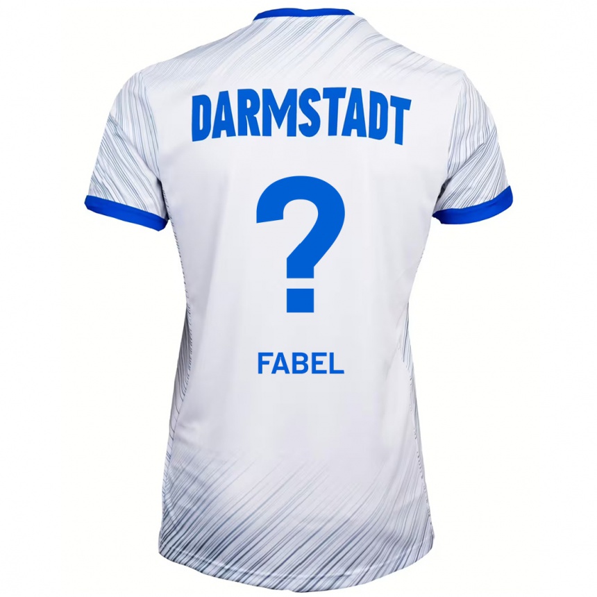 Kids Football Lukas Fabel #0 White Blue Away Jersey 2024/25 T-Shirt Uk