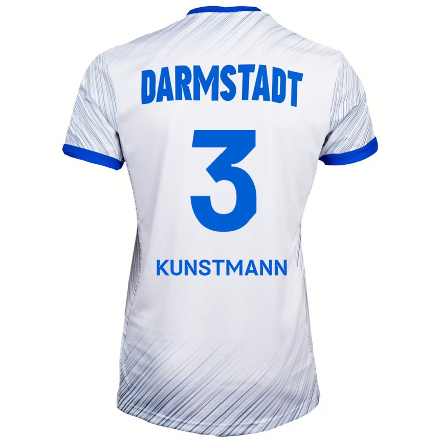 Kids Football Kelvin Kunstmann #3 White Blue Away Jersey 2024/25 T-Shirt Uk