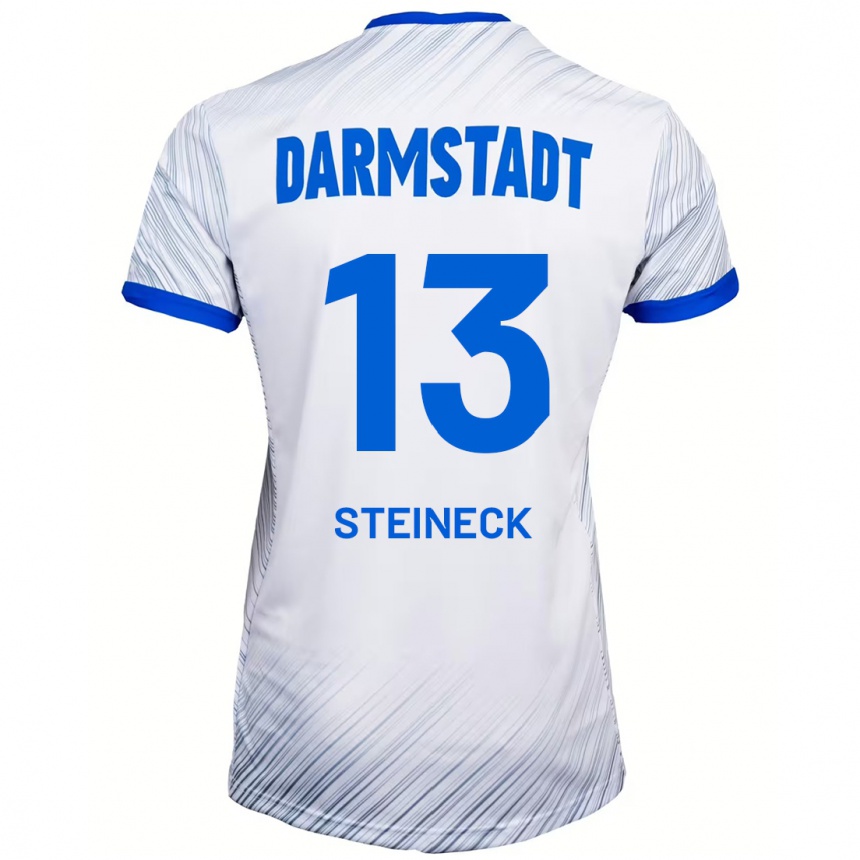 Kids Football Tom Steineck #13 White Blue Away Jersey 2024/25 T-Shirt Uk