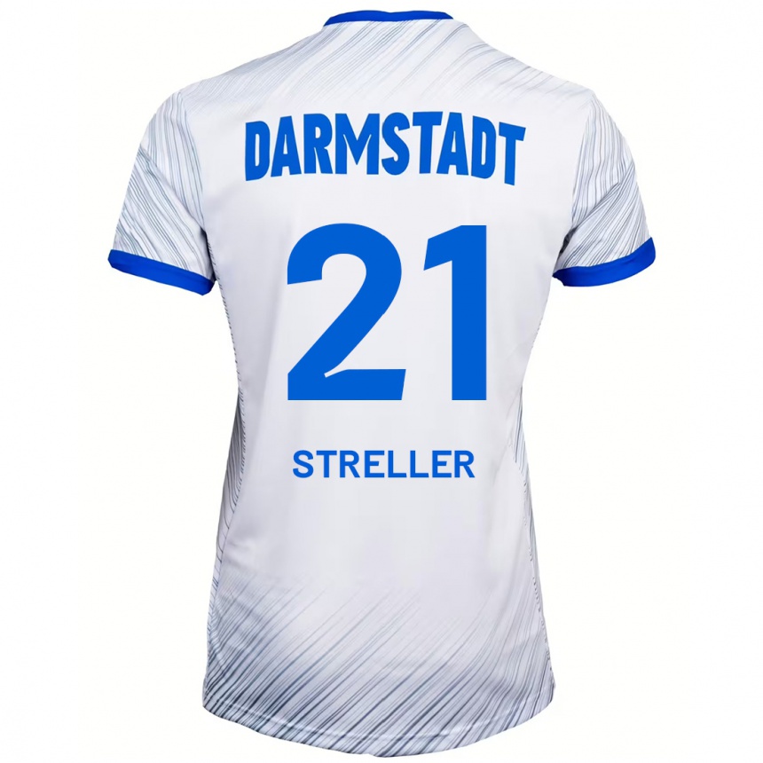 Kids Football Till Streller #21 White Blue Away Jersey 2024/25 T-Shirt Uk