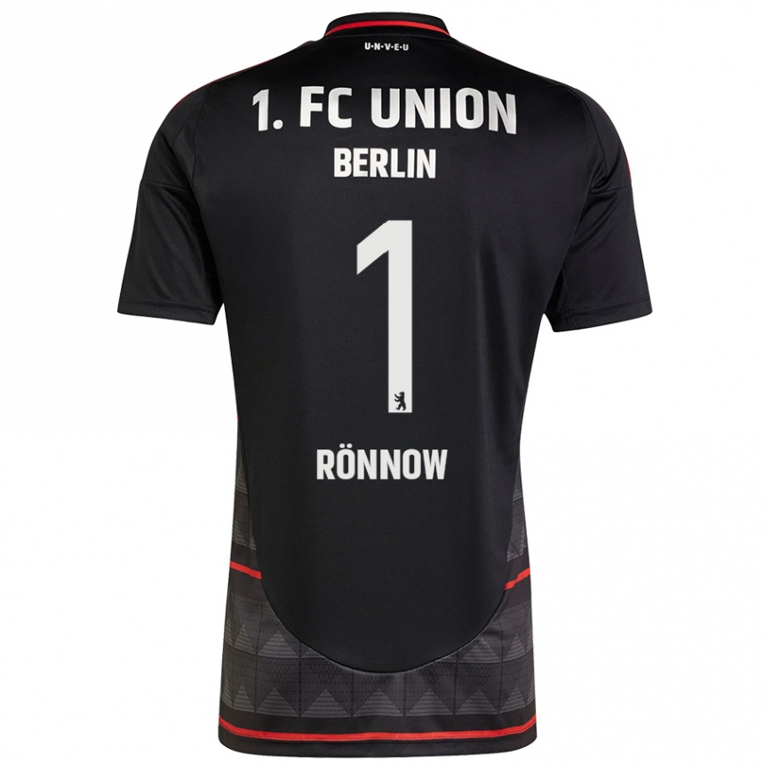 Kids Football Frederik Rönnow #1 Black Away Jersey 2024/25 T-Shirt Uk