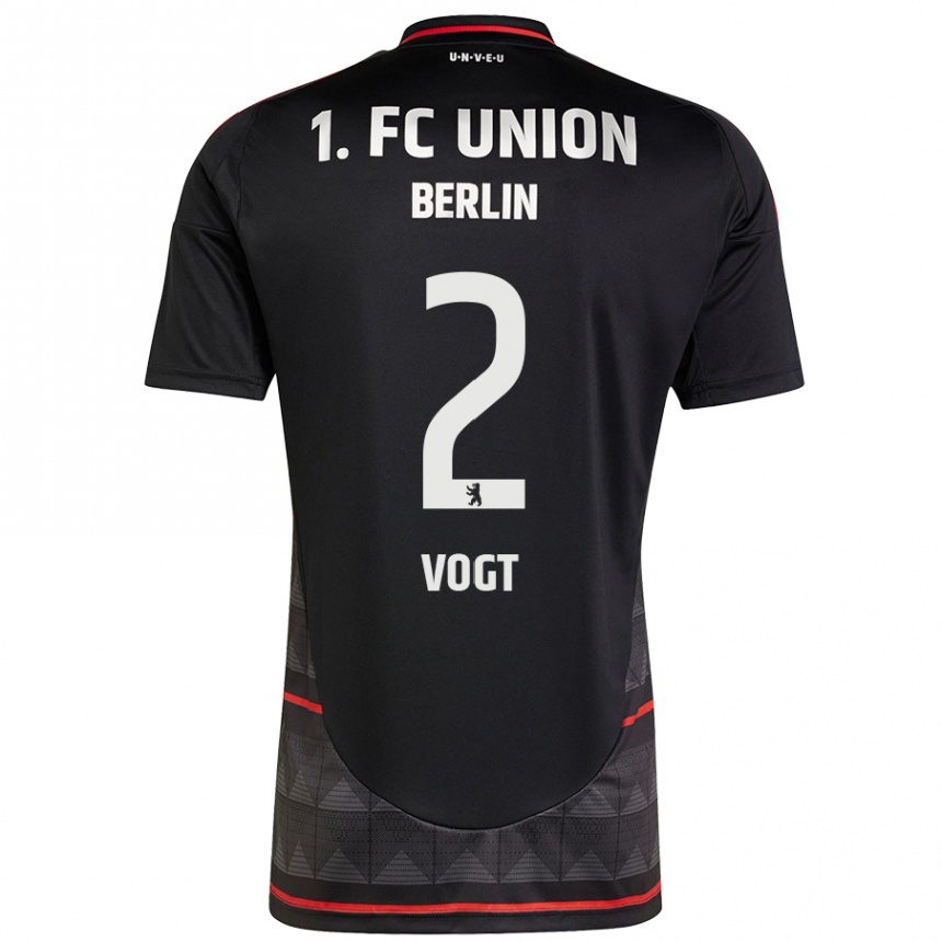 Kids Football Kevin Vogt #2 Black Away Jersey 2024/25 T-Shirt Uk