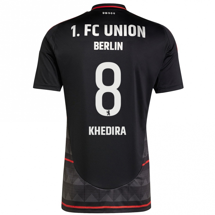 Kids Football Rani Khedira #8 Black Away Jersey 2024/25 T-Shirt Uk