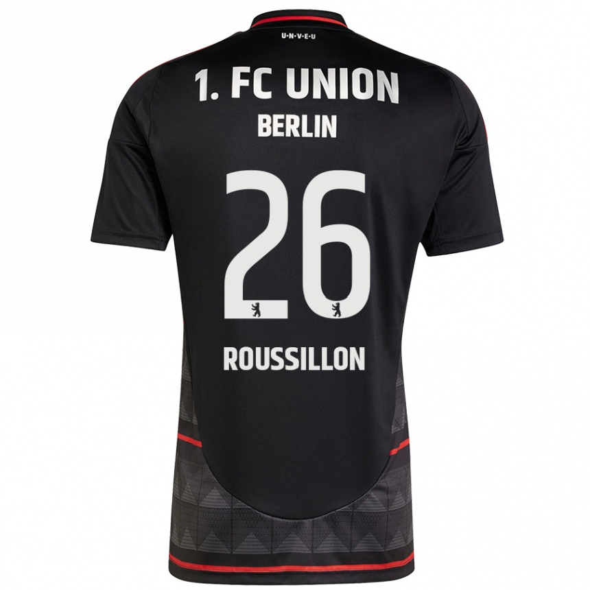 Kids Football Jérôme Roussillon #26 Black Away Jersey 2024/25 T-Shirt Uk