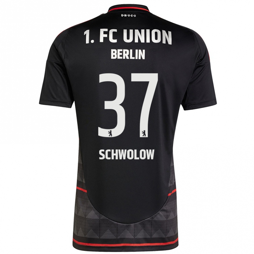 Kids Football Alexander Schwolow #37 Black Away Jersey 2024/25 T-Shirt Uk