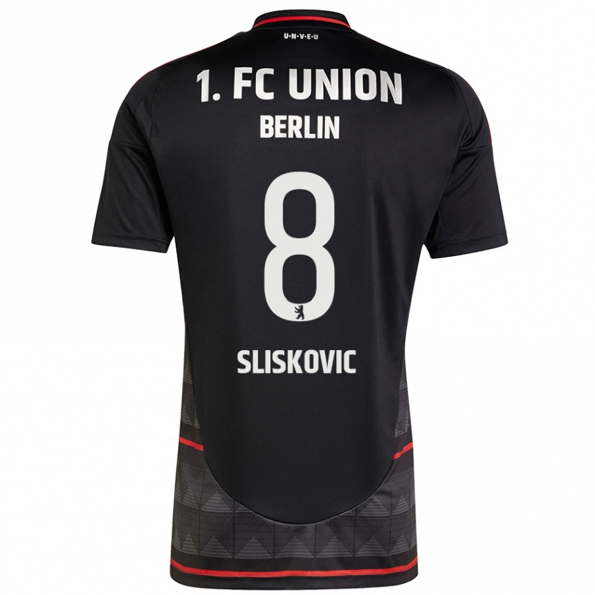 Kids Football Duje Sliskovic #8 Black Away Jersey 2024/25 T-Shirt Uk