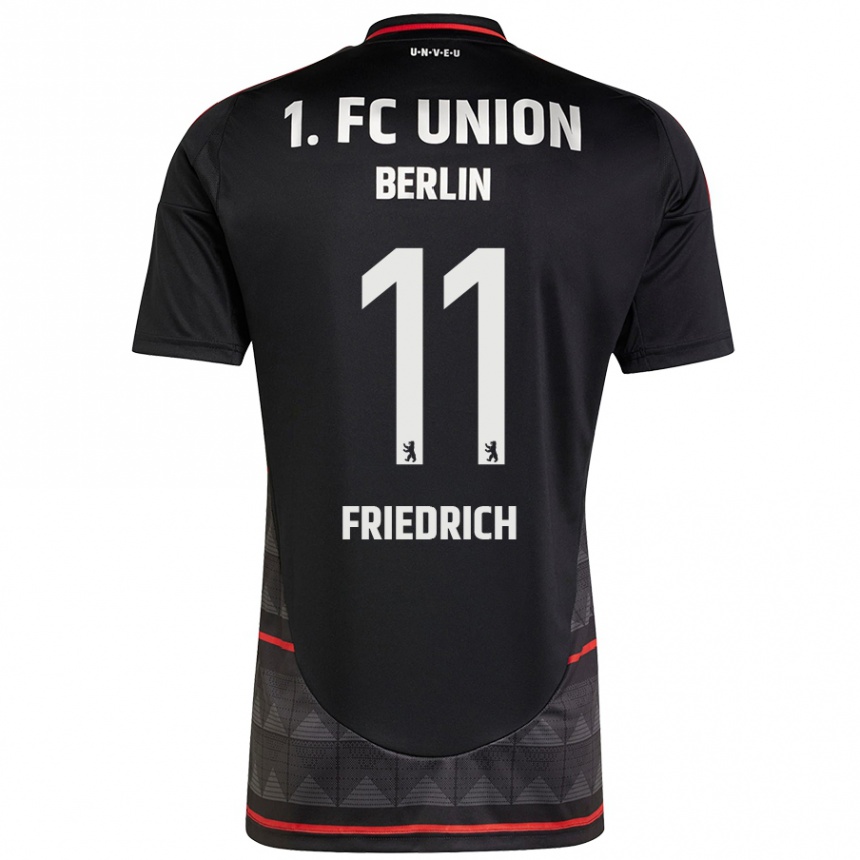 Kids Football Julien Friedrich #11 Black Away Jersey 2024/25 T-Shirt Uk