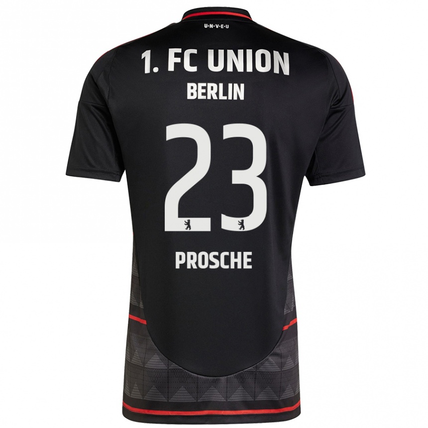 Kids Football Leon Prosche #23 Black Away Jersey 2024/25 T-Shirt Uk