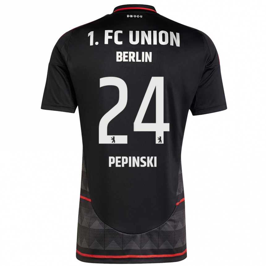 Kids Football Louis Pepinski #24 Black Away Jersey 2024/25 T-Shirt Uk