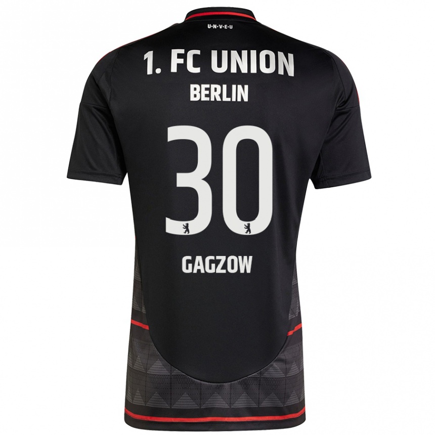 Kids Football Fritz Gagzow #30 Black Away Jersey 2024/25 T-Shirt Uk