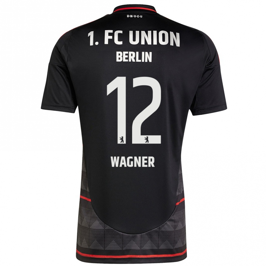 Kids Football Melanie Wagner #12 Black Away Jersey 2024/25 T-Shirt Uk