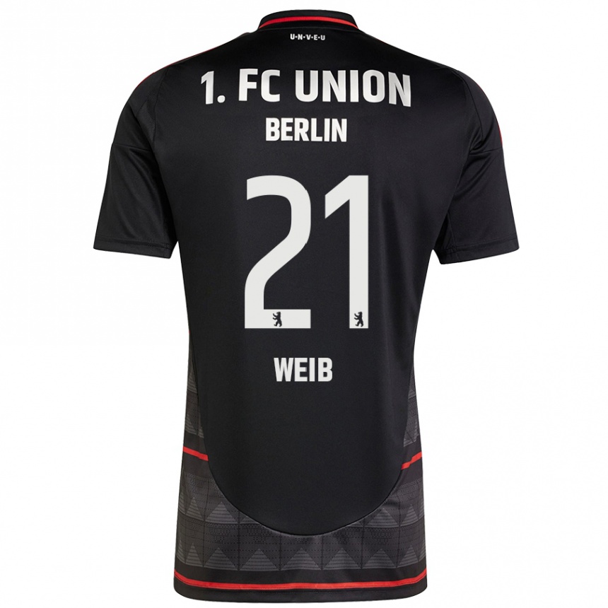 Kids Football Anna Weiß #21 Black Away Jersey 2024/25 T-Shirt Uk