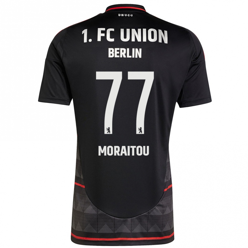 Kids Football Athanasia Moraitou #77 Black Away Jersey 2024/25 T-Shirt Uk