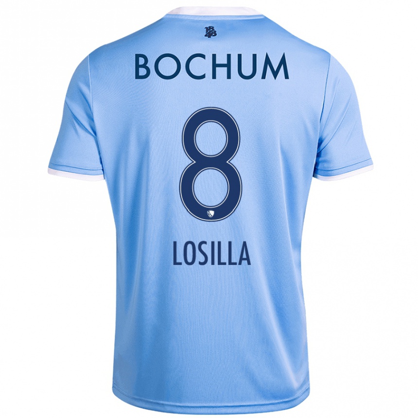 Kids Football Anthony Losilla #8 Sky Blue Away Jersey 2024/25 T-Shirt Uk