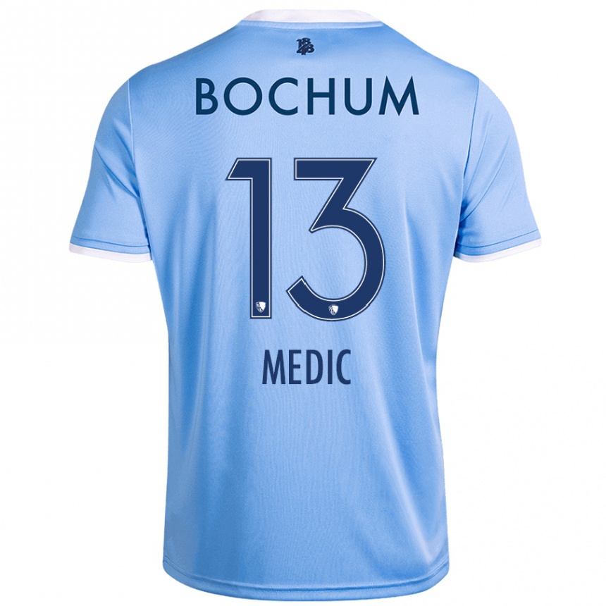 Kids Football Jakov Medic #13 Sky Blue Away Jersey 2024/25 T-Shirt Uk