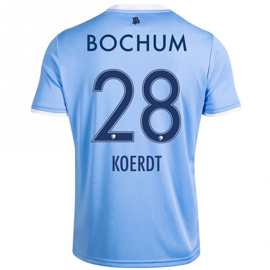 Kids Football Lennart Koerdt #28 Sky Blue Away Jersey 2024/25 T-Shirt Uk