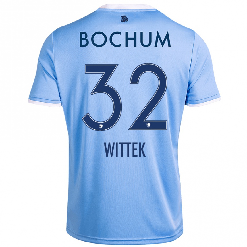 Kids Football Maximilian Wittek #32 Sky Blue Away Jersey 2024/25 T-Shirt Uk