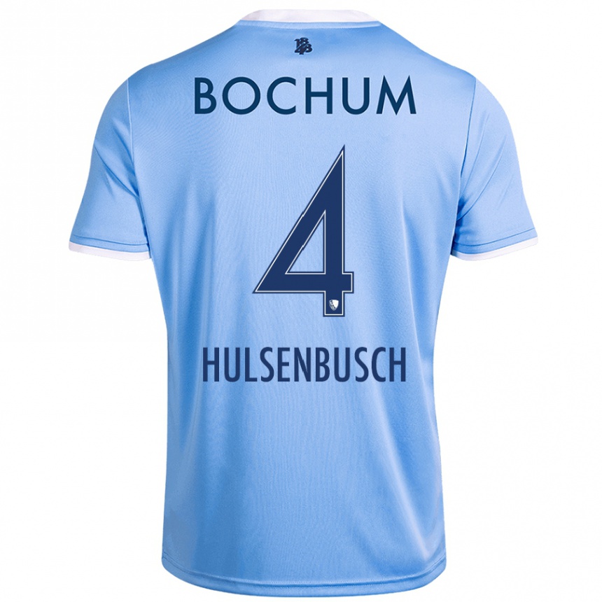 Kids Football Daniel Hülsenbusch #4 Sky Blue Away Jersey 2024/25 T-Shirt Uk