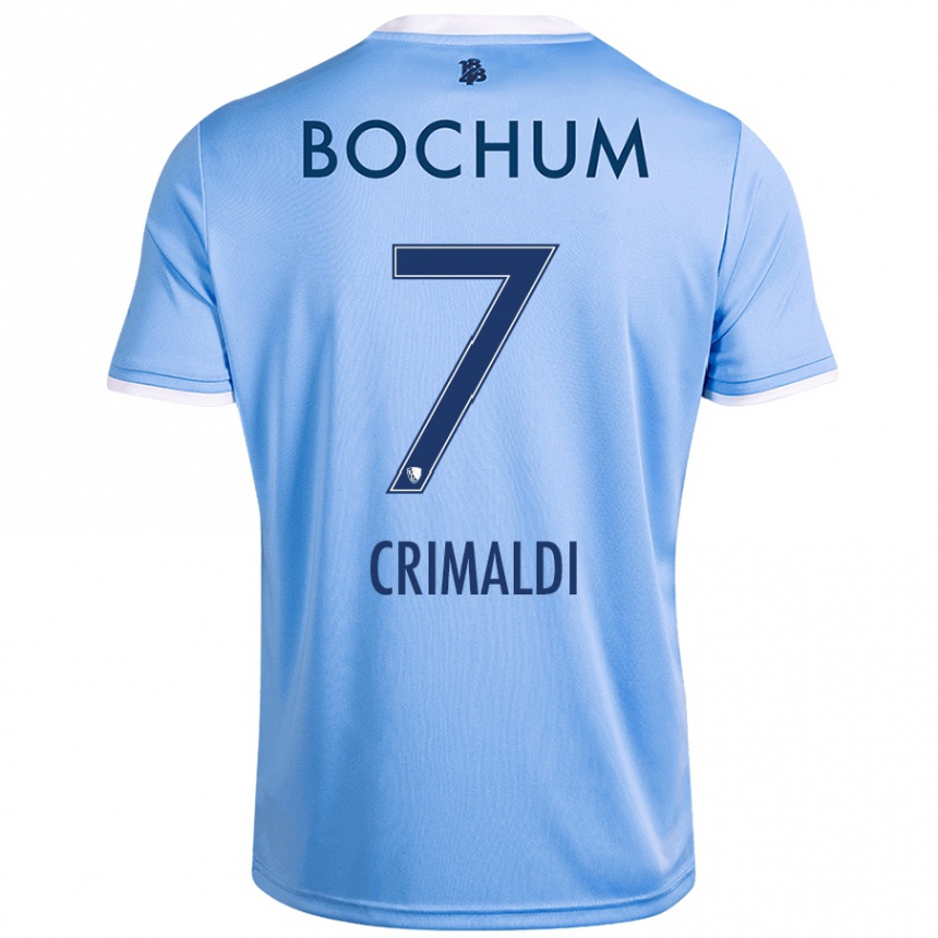 Kids Football Alessandro Crimaldi #7 Sky Blue Away Jersey 2024/25 T-Shirt Uk