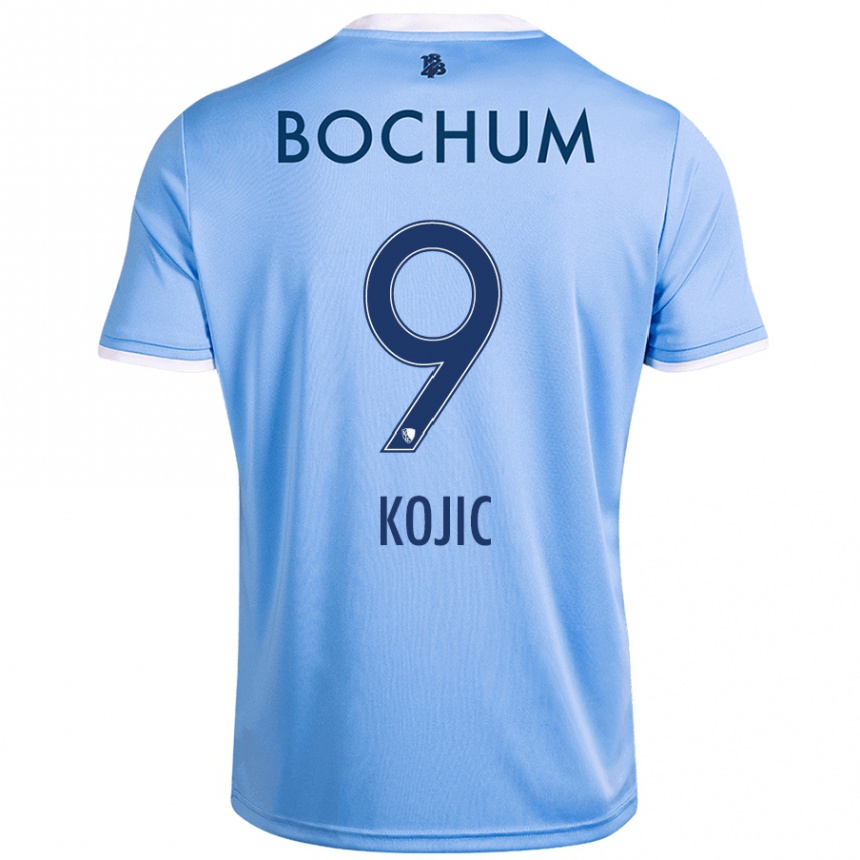 Kids Football Semin Kojic #9 Sky Blue Away Jersey 2024/25 T-Shirt Uk