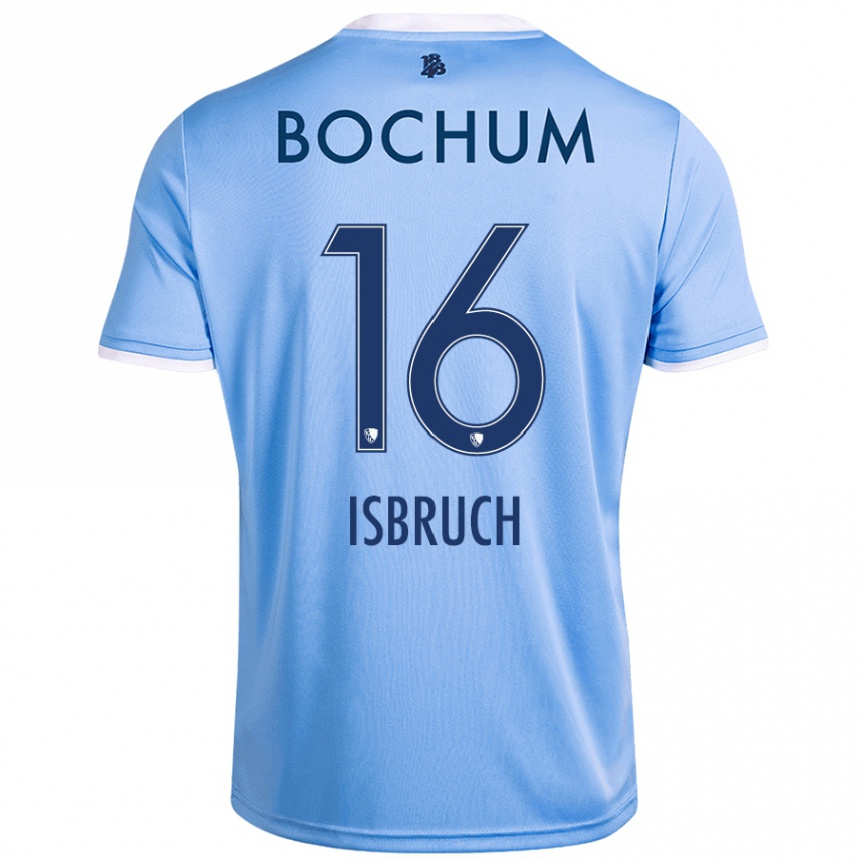 Kids Football L. Isbruch #16 Sky Blue Away Jersey 2024/25 T-Shirt Uk