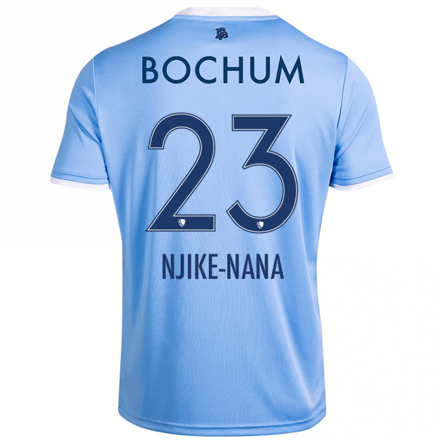 Kids Football Jean-Philippe Njike-Nana #23 Sky Blue Away Jersey 2024/25 T-Shirt Uk