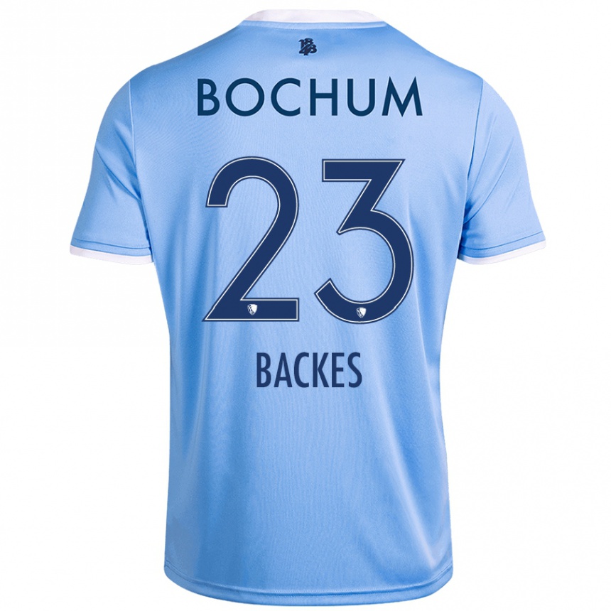 Kids Football Diego Backes #23 Sky Blue Away Jersey 2024/25 T-Shirt Uk