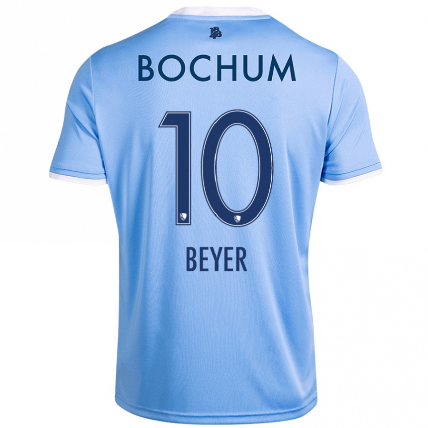 Kids Football Pia Beyer #10 Sky Blue Away Jersey 2024/25 T-Shirt Uk