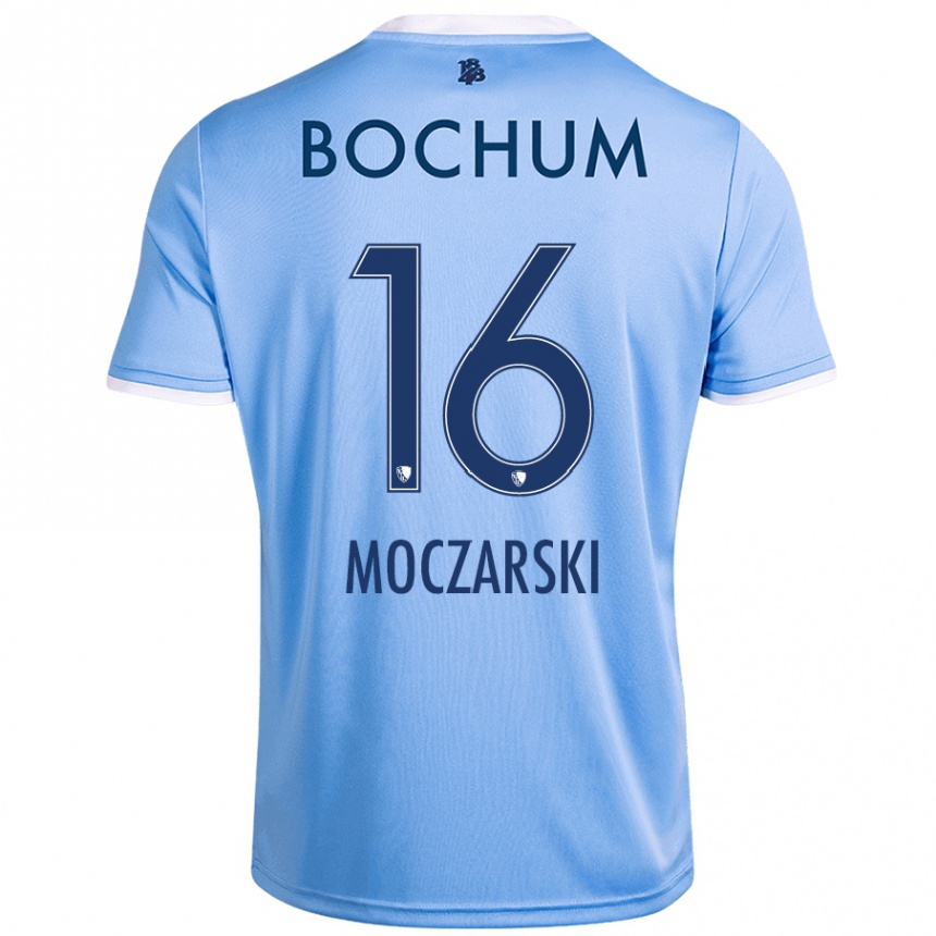 Kids Football Anna Moczarski #16 Sky Blue Away Jersey 2024/25 T-Shirt Uk