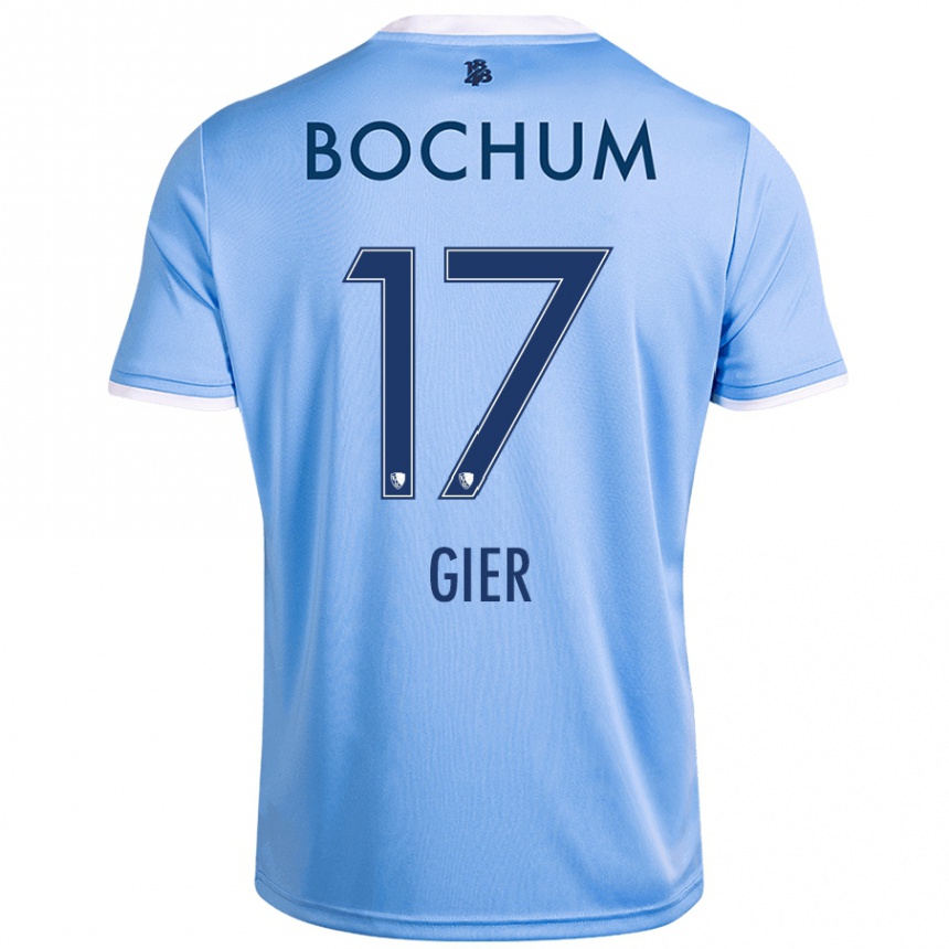 Kids Football Madeline Gier #17 Sky Blue Away Jersey 2024/25 T-Shirt Uk