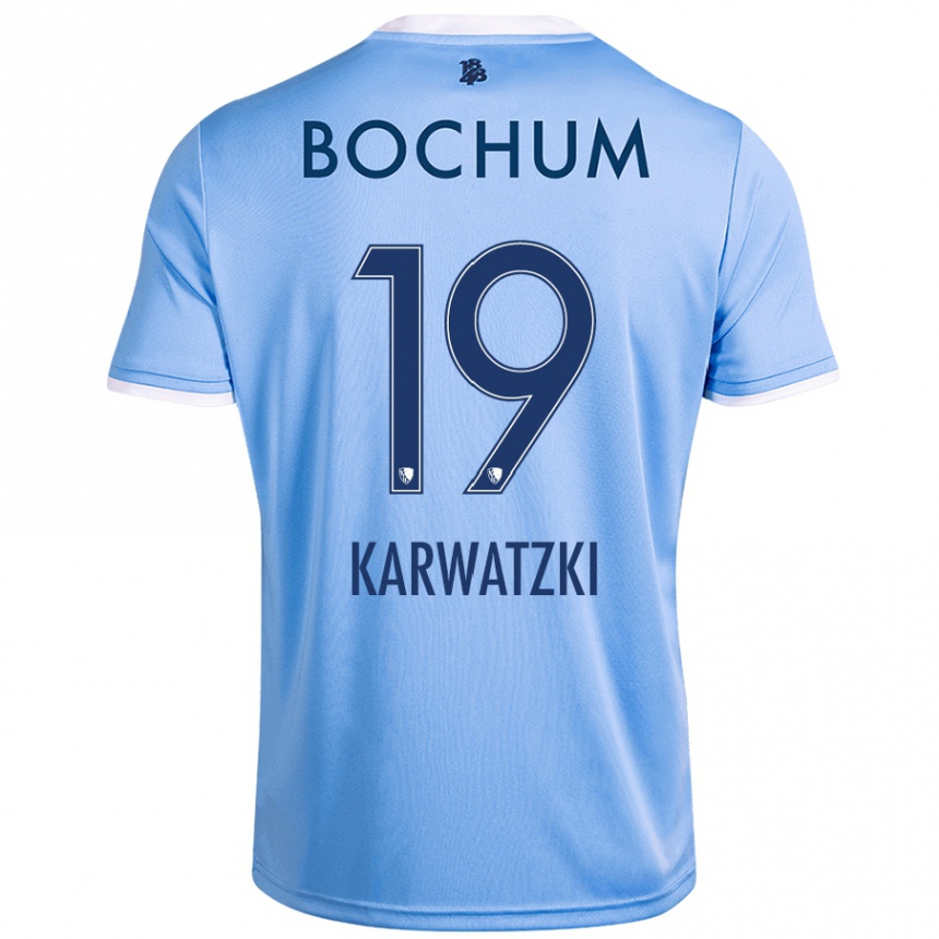 Kids Football Lucy Karwatzki #19 Sky Blue Away Jersey 2024/25 T-Shirt Uk