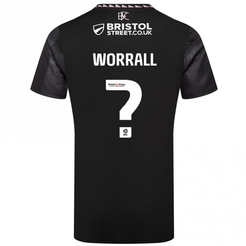 Kids Football Joe Worrall #0 Black Away Jersey 2024/25 T-Shirt Uk