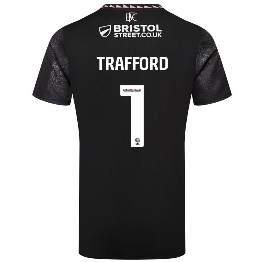 Kids Football James Trafford #1 Black Away Jersey 2024/25 T-Shirt Uk