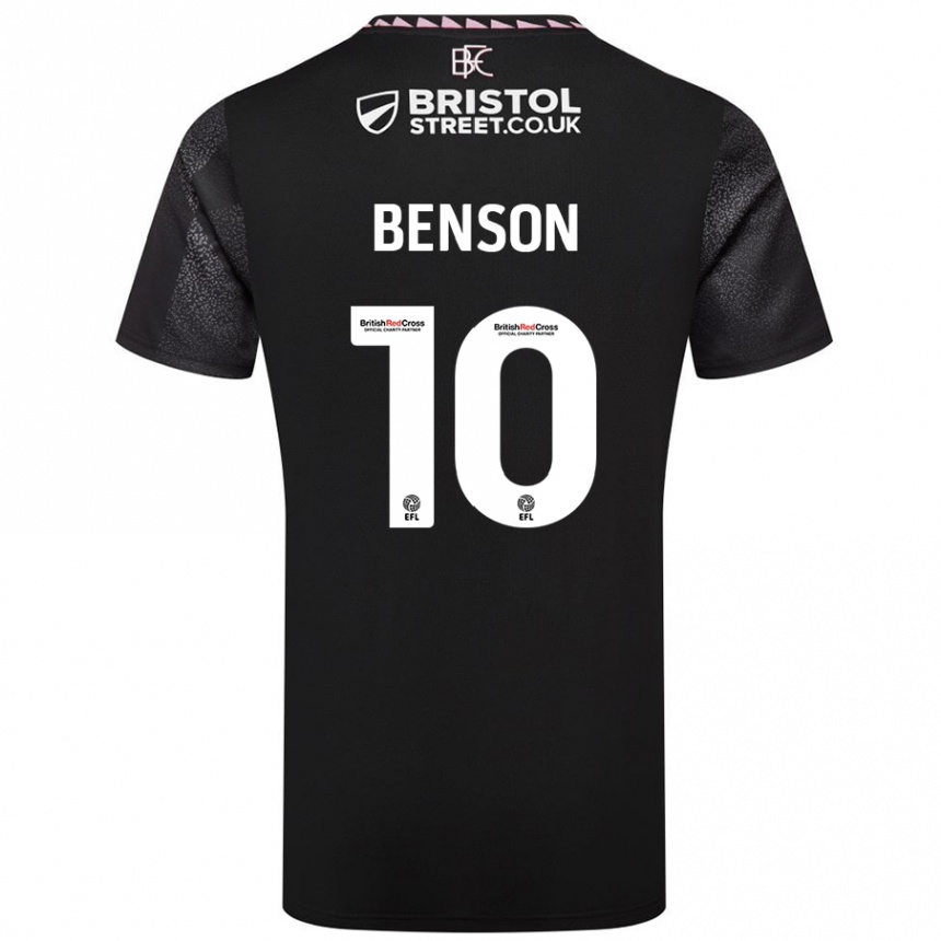 Kids Football Benson Manuel #10 Black Away Jersey 2024/25 T-Shirt Uk