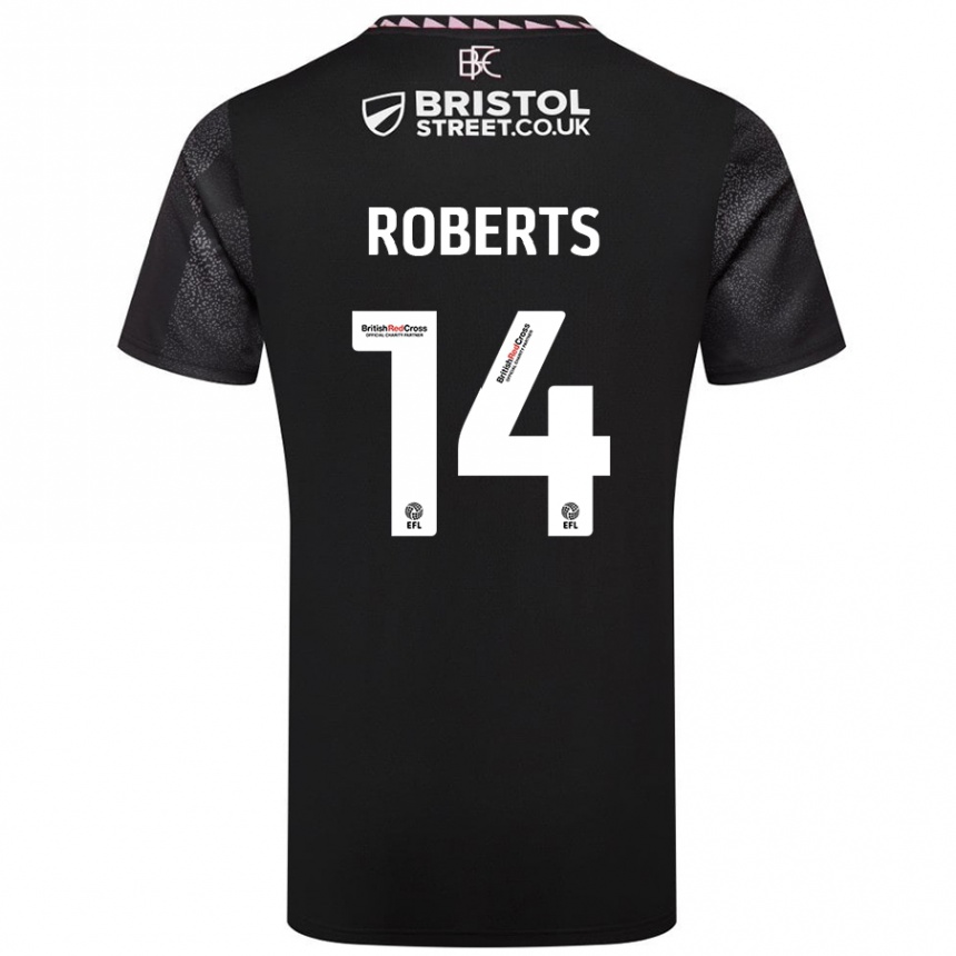 Kids Football Connor Roberts #14 Black Away Jersey 2024/25 T-Shirt Uk