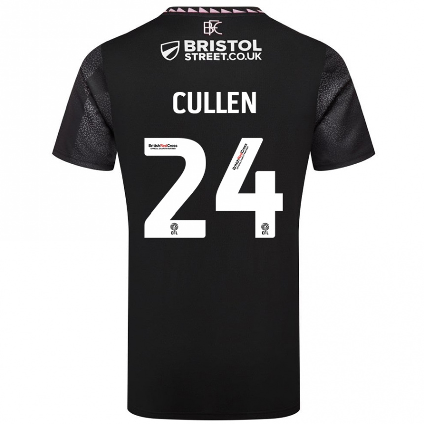 Kids Football Josh Cullen #24 Black Away Jersey 2024/25 T-Shirt Uk