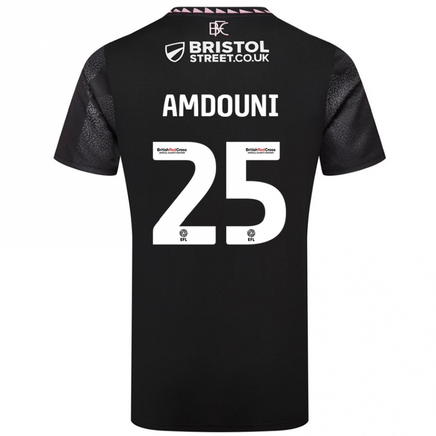 Kids Football Zeki Amdouni #25 Black Away Jersey 2024/25 T-Shirt Uk