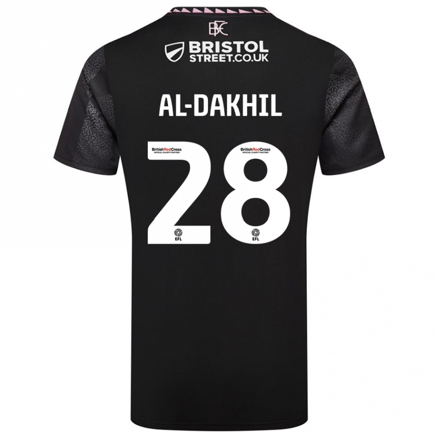 Kids Football Ameen Al-Dakhil #28 Black Away Jersey 2024/25 T-Shirt Uk