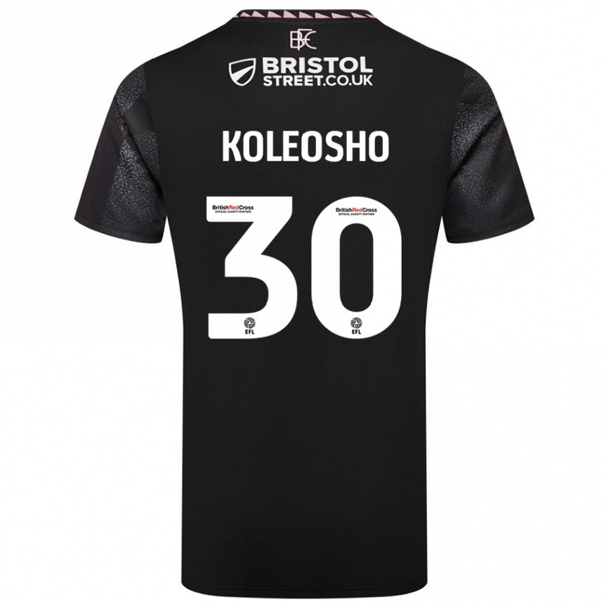 Kids Football Luca Koleosho #30 Black Away Jersey 2024/25 T-Shirt Uk