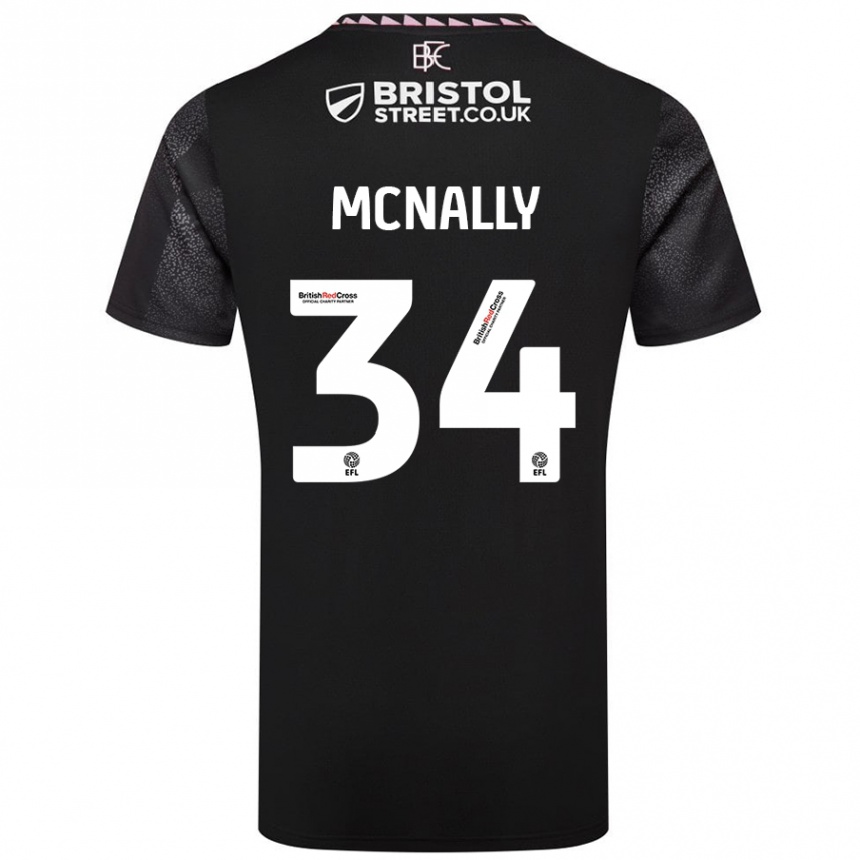 Kids Football Luke Mcnally #34 Black Away Jersey 2024/25 T-Shirt Uk