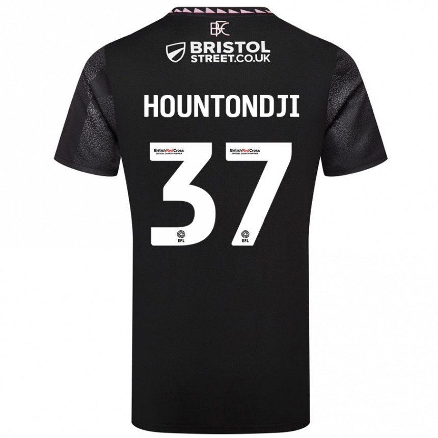 Kids Football Andreas Hountondji #37 Black Away Jersey 2024/25 T-Shirt Uk