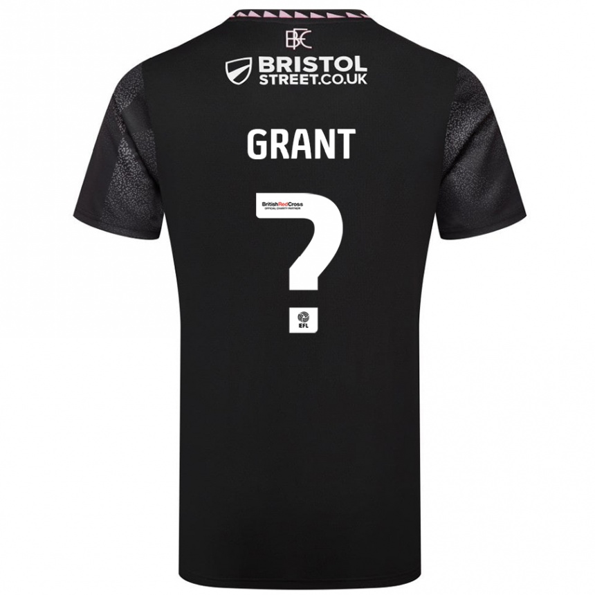 Kids Football Bradley Grant #0 Black Away Jersey 2024/25 T-Shirt Uk