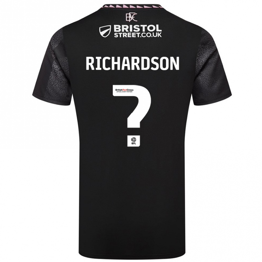 Kids Football Lewis Richardson #0 Black Away Jersey 2024/25 T-Shirt Uk