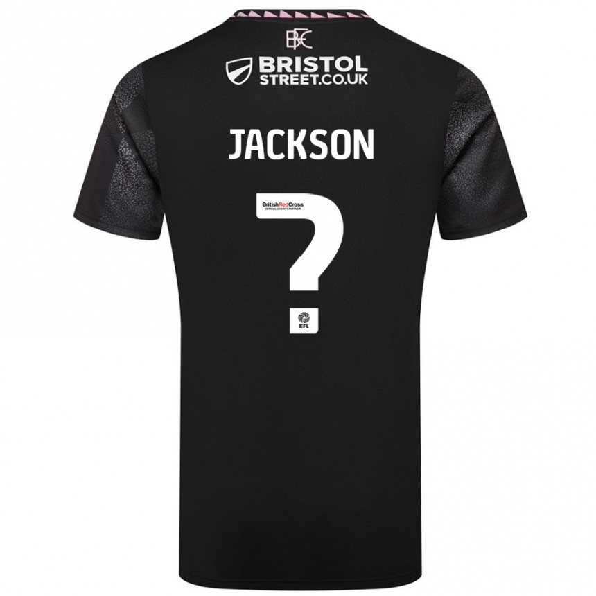 Kids Football Luca Jackson #0 Black Away Jersey 2024/25 T-Shirt Uk