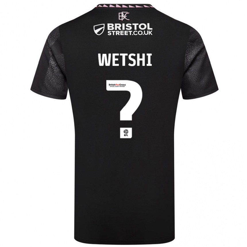 Kids Football Benji Wetshi #0 Black Away Jersey 2024/25 T-Shirt Uk