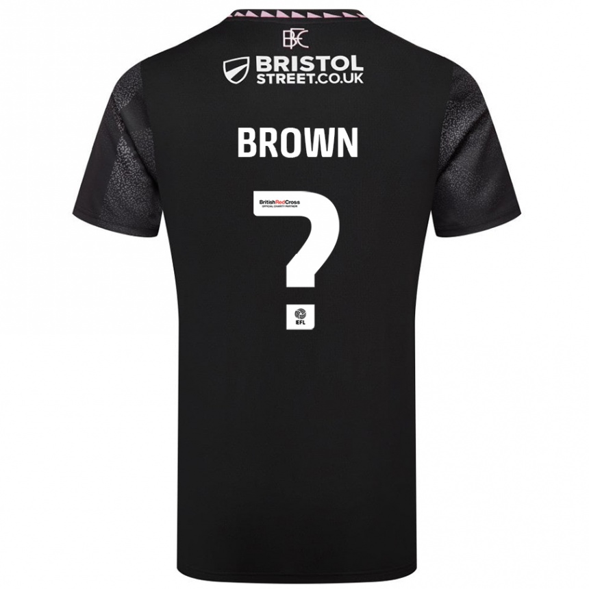 Kids Football Kian Brown #0 Black Away Jersey 2024/25 T-Shirt Uk