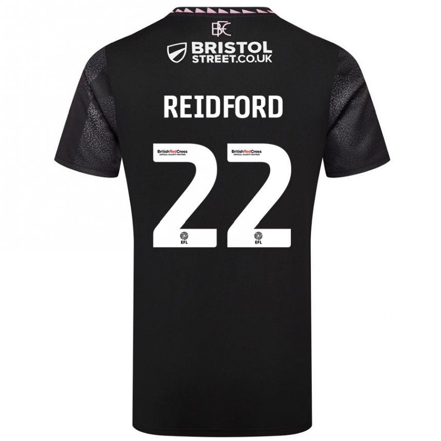 Kids Football Isabella Reidford #22 Black Away Jersey 2024/25 T-Shirt Uk